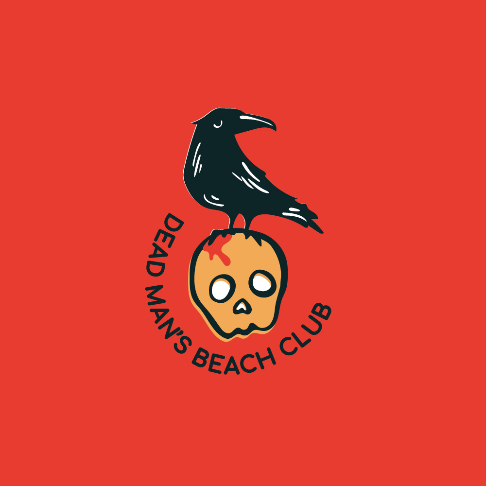 restaurant beach club pirate themed logo design