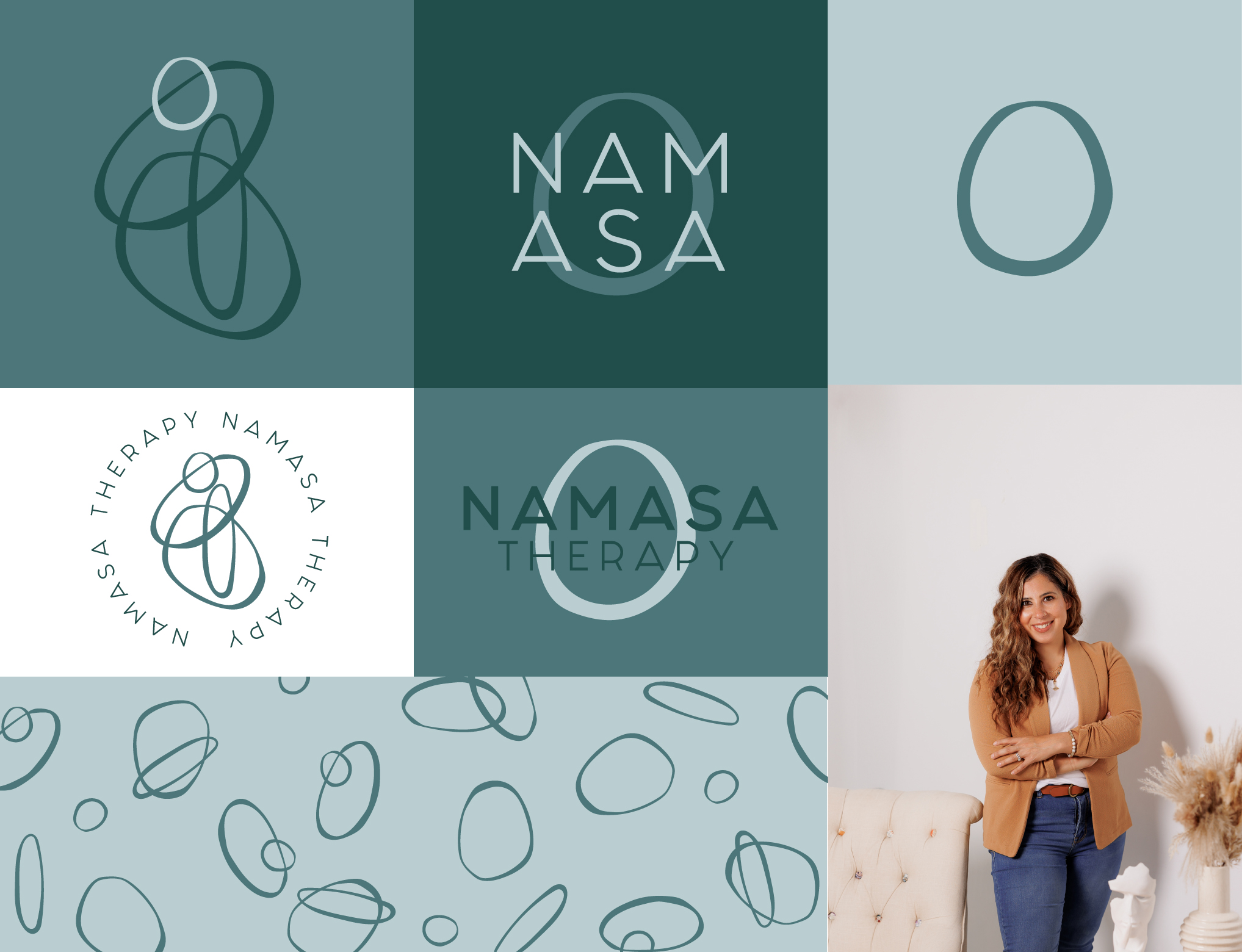 Namasa Therapy branding board