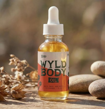 Hair oil bottle design logo idea for Wyld Chyld Farm